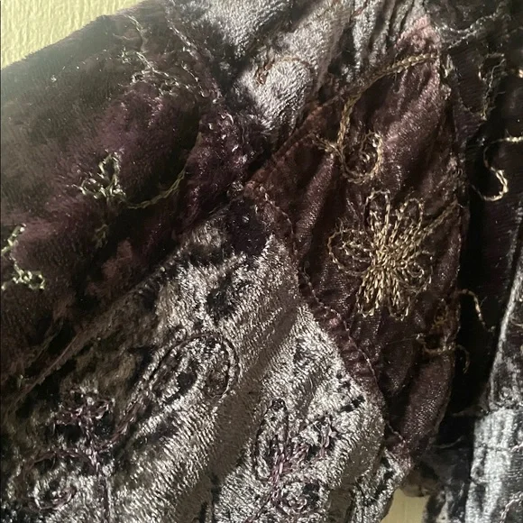 Vintage Raiment Fashions velvet lined floral embroidered patchwork duster coat - Picture 5 of 11